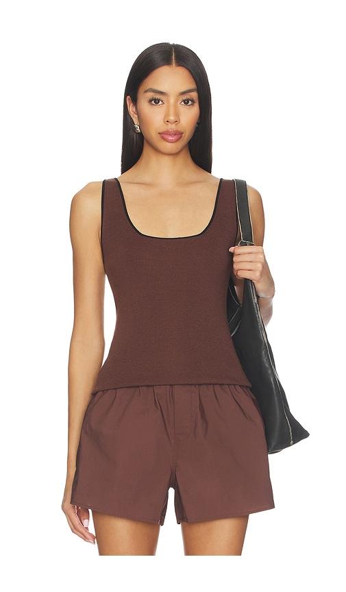 EAVES Cydnee Knit Tank in Brown by EAVES