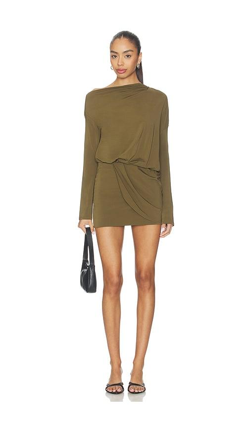 EAVES Desi Mini Dress in Olive by EAVES