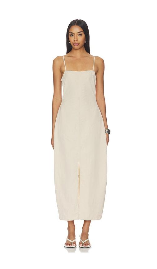 EAVES Eva Curved Maxi Dress in Beige by EAVES