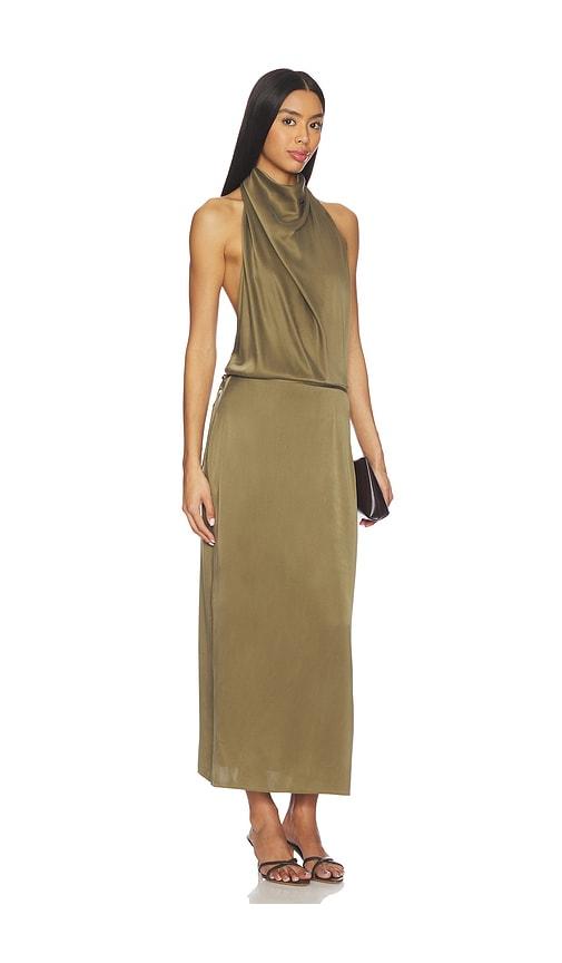 EAVES Frida Silk Dress in Olive by EAVES