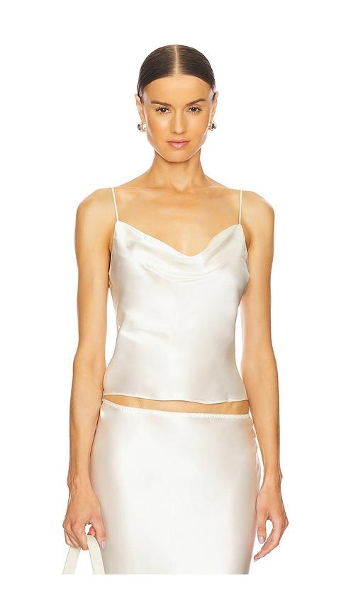 EAVES Haim Silk Cami Top in Ivory by EAVES