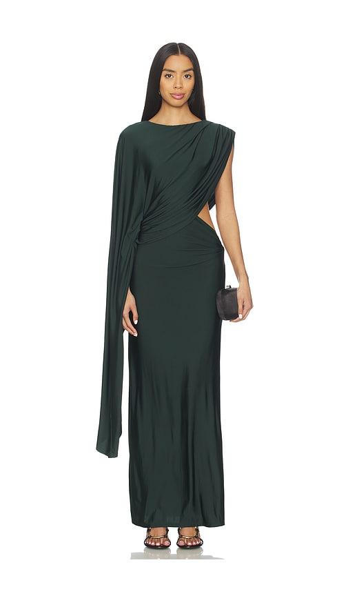 EAVES Ingrida Maxi Dress in Dark Green by EAVES