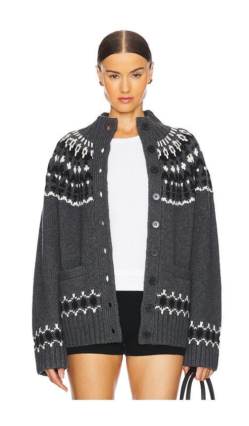 EAVES Jen Fair Isle Cardigan in Grey by EAVES