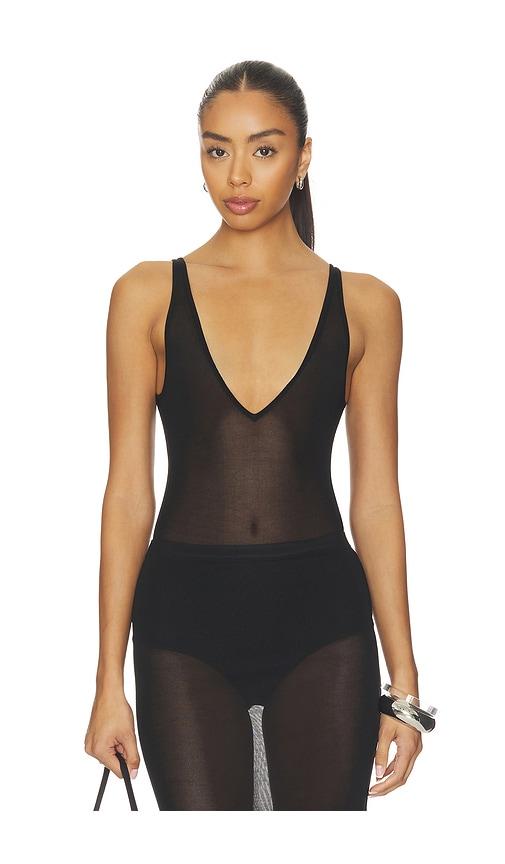 EAVES Kiaralee Knit Bodysuit in Black by EAVES