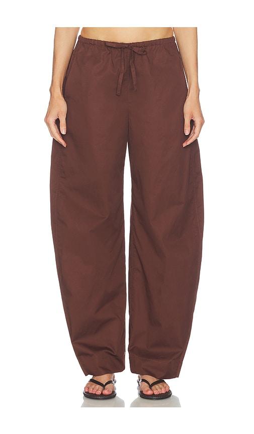 EAVES Lana Barrel Leg Pant in Chocolate by EAVES