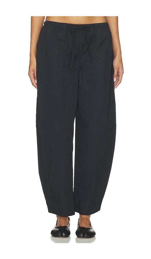 EAVES Lana Cropped Barrel Leg Pant in Black by EAVES