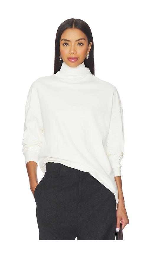 EAVES Lene Tie Neck Tee in White by EAVES