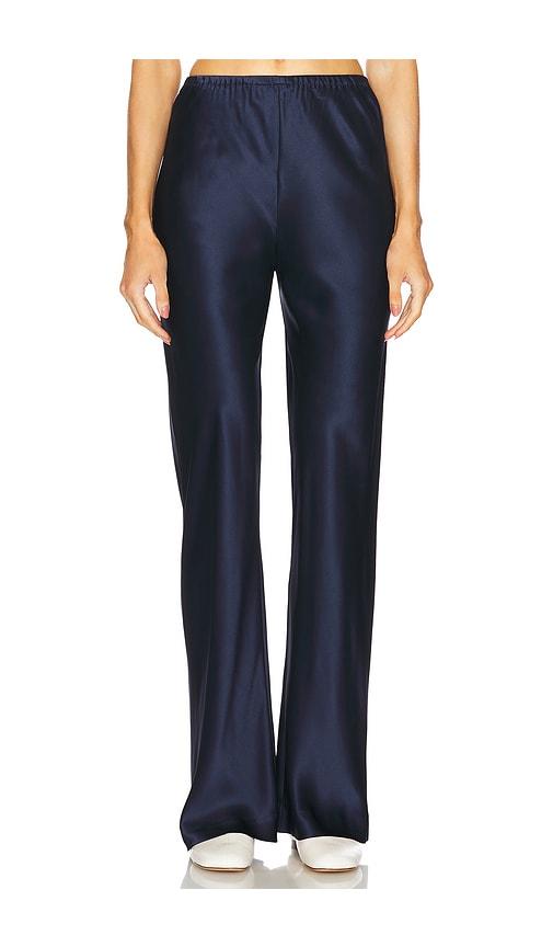 EAVES Loretta Silk Pants in Navy by EAVES