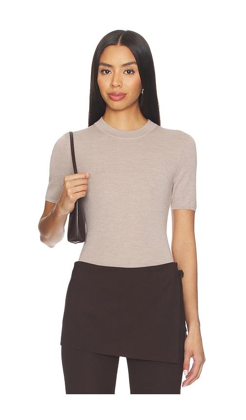 EAVES Lorita Knit Top in Taupe by EAVES