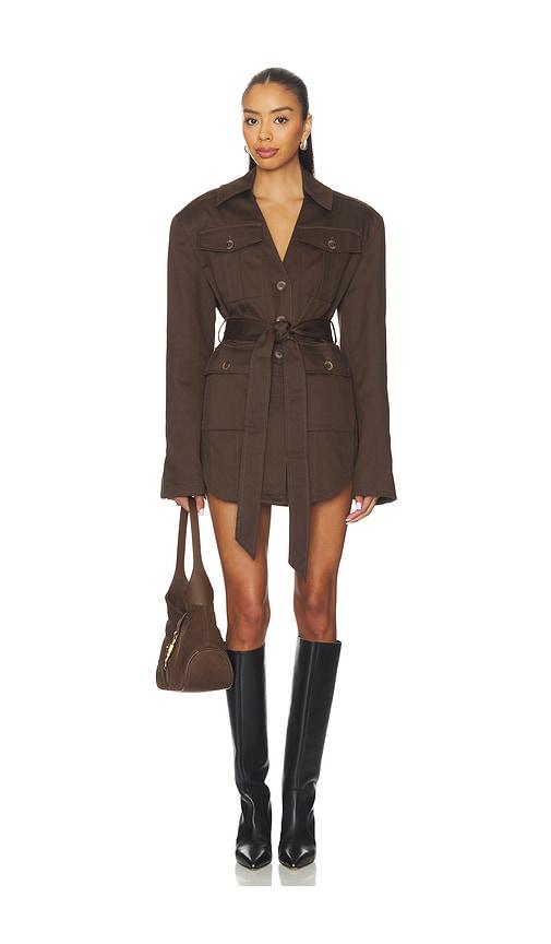 EAVES Lumi Mini Dress in Brown by EAVES