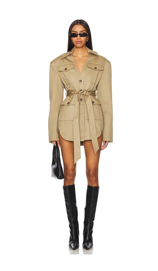 EAVES Lumi Mini Dress in Tan by EAVES