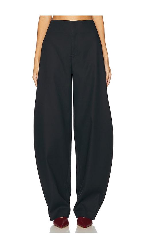 EAVES Mai Sculptural Compact Suiting Pant in Black by EAVES