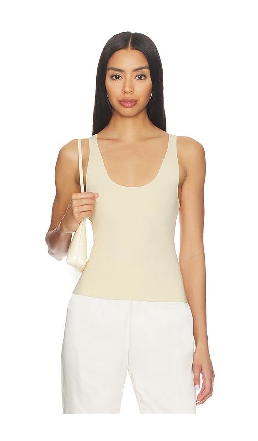EAVES Marlisse Structured Knit Tank in Cream by EAVES