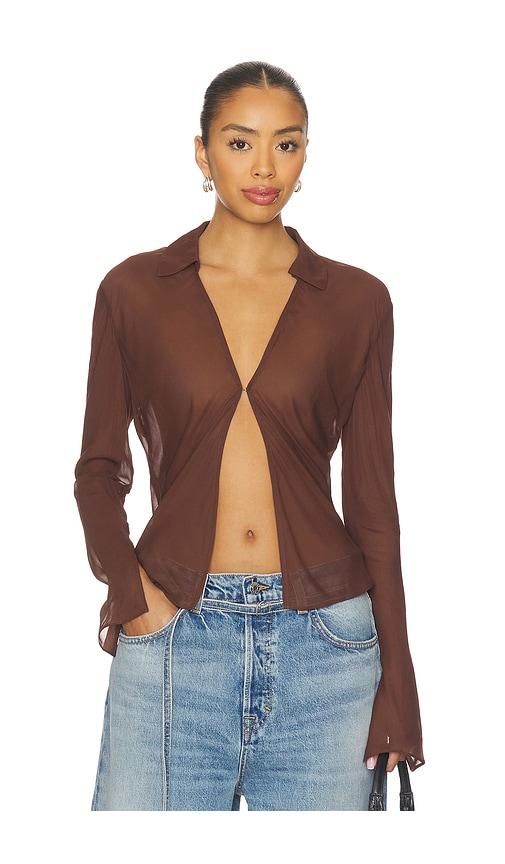 EAVES Serena Top in Brown by EAVES