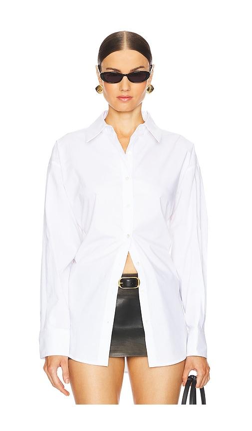 EAVES Sivan Poplin Shirt in White by EAVES