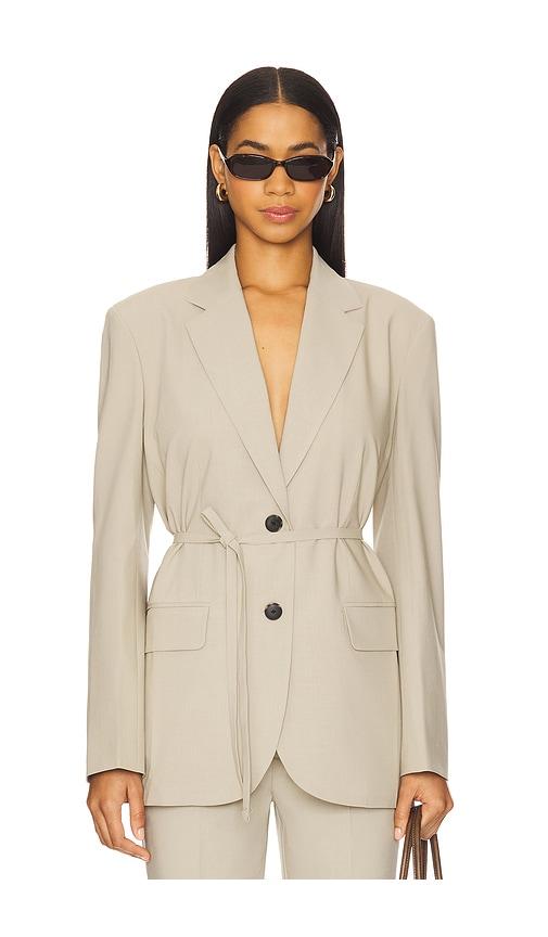 EAVES Siya Belted Blazer in Beige by EAVES