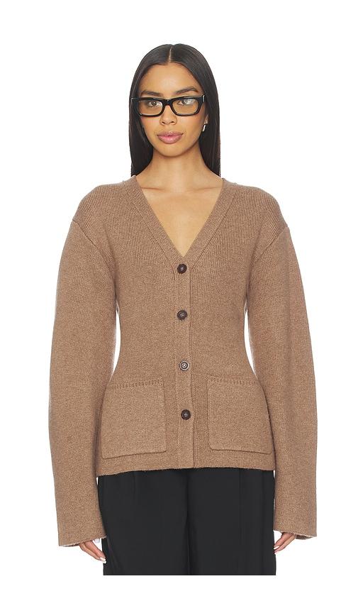 EAVES Sophie Structured Cardigan in Brown by EAVES