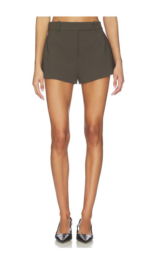 EAVES Tailored Naftali Mini Short in Olive by EAVES