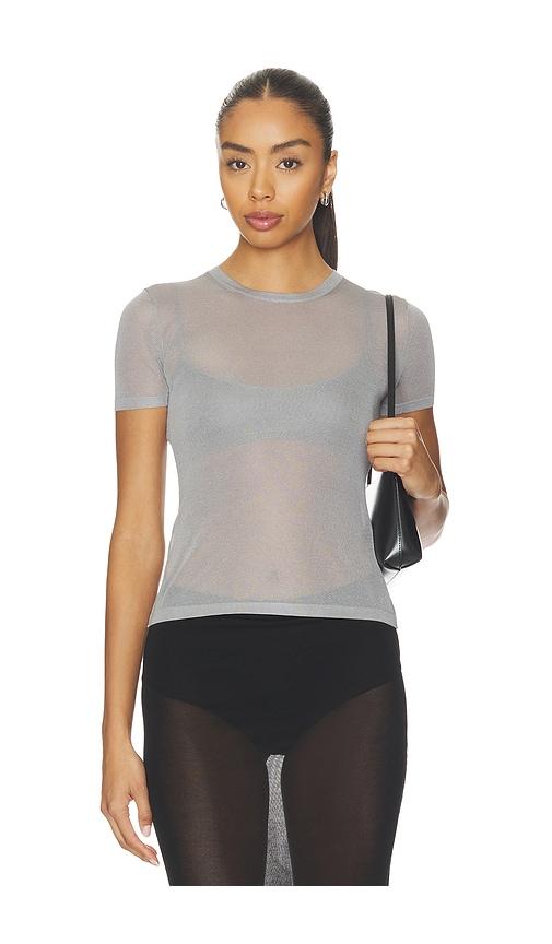 EAVES Wrenley Knit Tee in Grey by EAVES