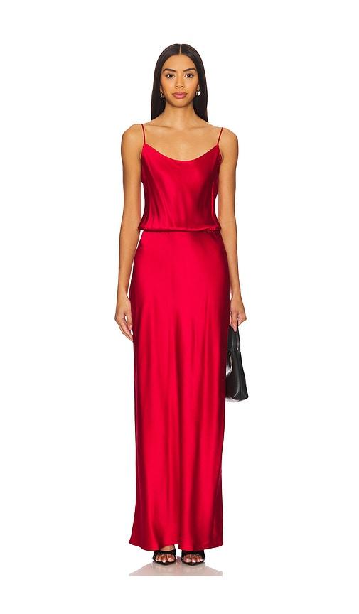 EAVES Yarden Silk Maxi Dress in Red by EAVES