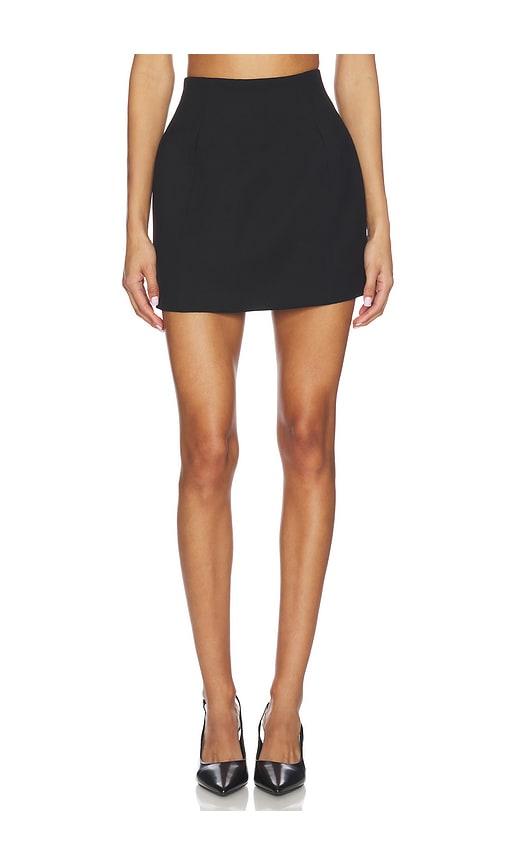 EAVES x Jasmine Tookes Irene Classic Suiting Sculpted Mini Skirt in Black by EAVES