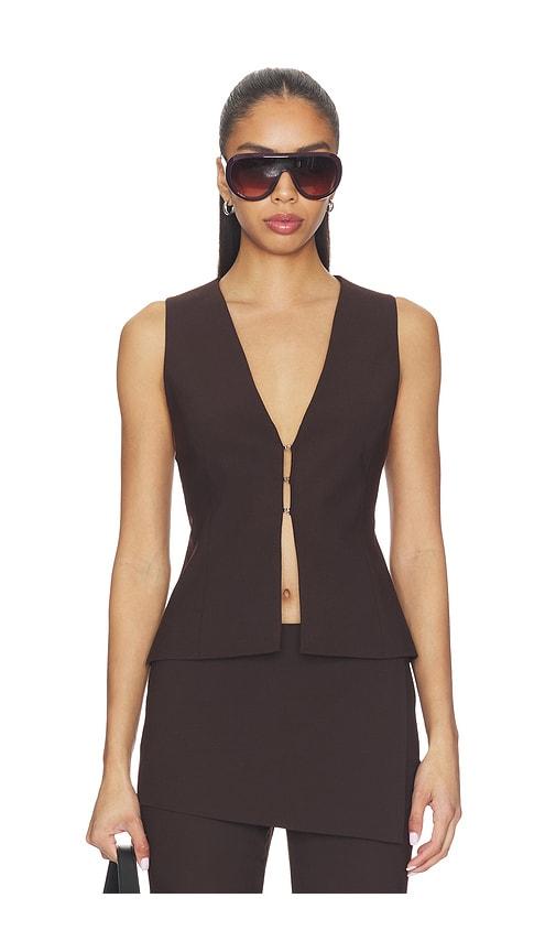 EAVES x Jasmine Tookes Jade Vest Top in Brown by EAVES