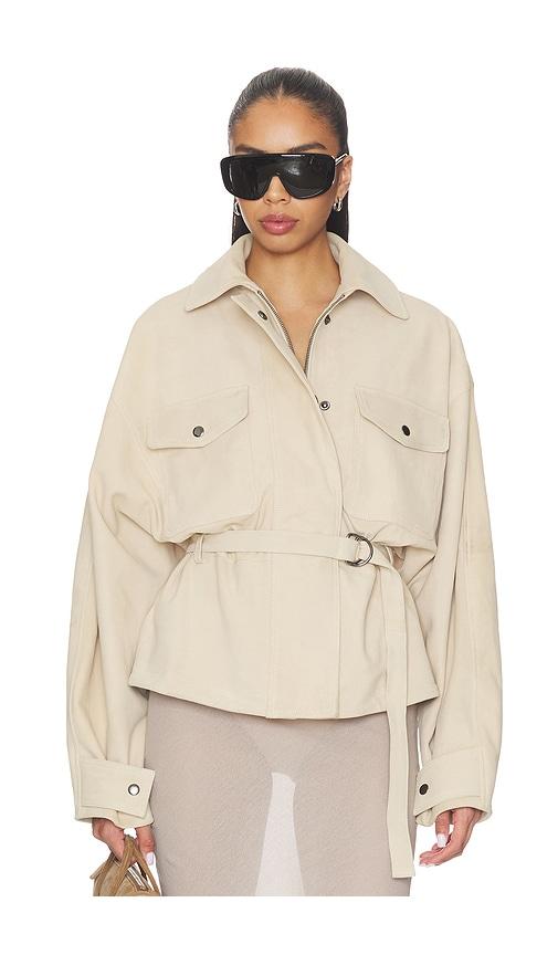 EAVES x Jasmine Tookes Lina Belted Jacket in Brown by EAVES