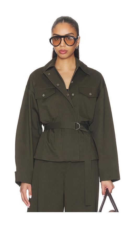 EAVES x Jasmine Tookes Lina Belted Jacket in Olive by EAVES