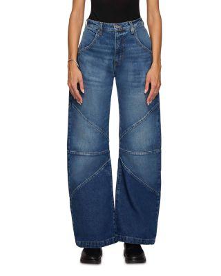 Alida High Rise Bowed Leg Jeans in Havana Night by EB DENIM