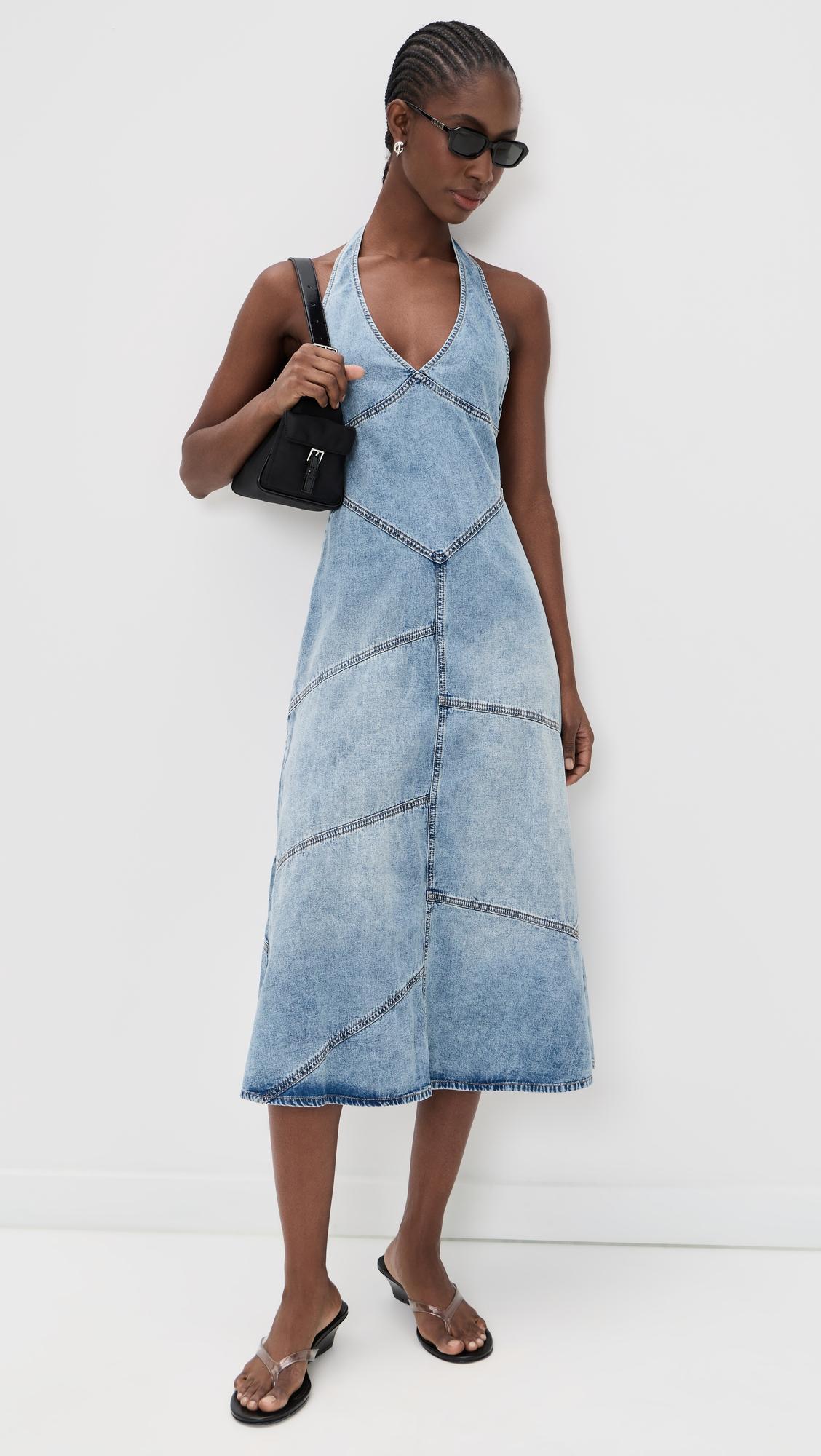 Delphi Pieced Halter Dress by EB DENIM