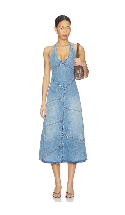 EB Denim Delphi Pieced Halter Dress in Blue by EB DENIM