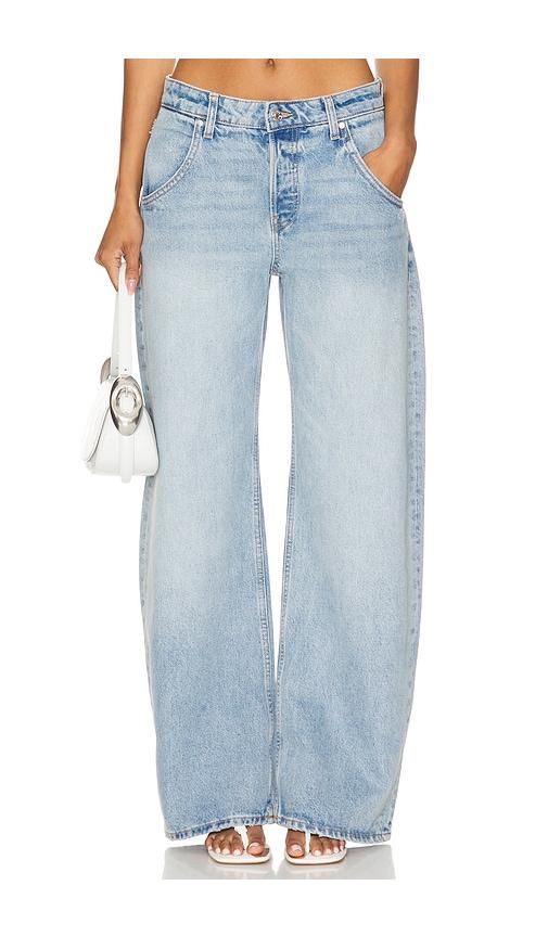 EB Denim Enzo Midrise Barrel Jeans in Denim-Light by EB DENIM