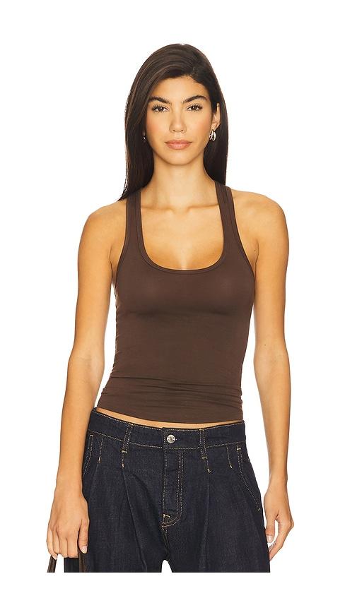 EB Denim Lucy Racerback Tank Top in Brown by EB DENIM