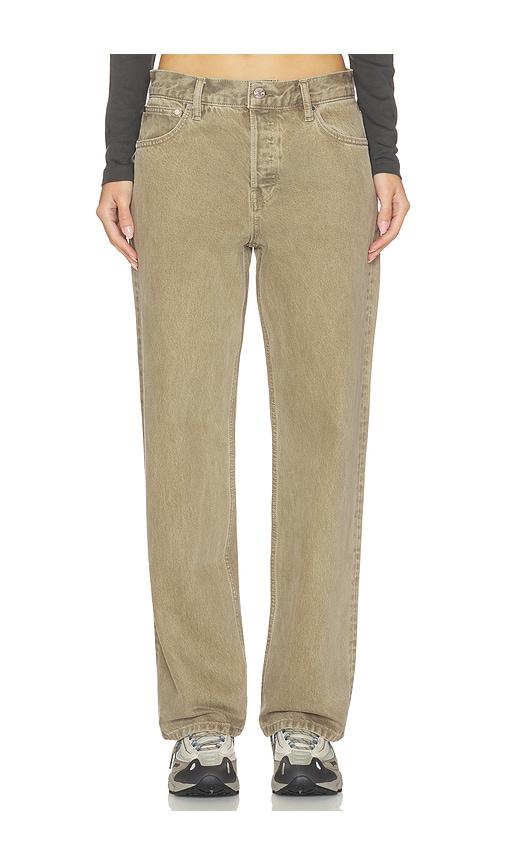 EB Denim Mid Rise Baggy Jeans in Sage by EB DENIM