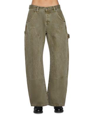Enzo High Rise Double Knee Carpenter Jeans in Faded Army by EB DENIM