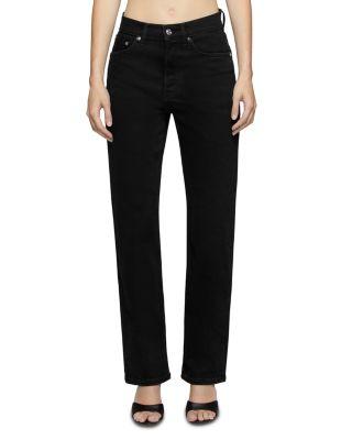 High Rise Straight Jeans in Noir by EB DENIM