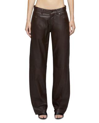 Low Rise Baggy Jeans in Chocolate Leather by EB DENIM