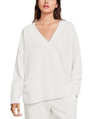 Boucle V Neck Sweatshirt by EBERJEY