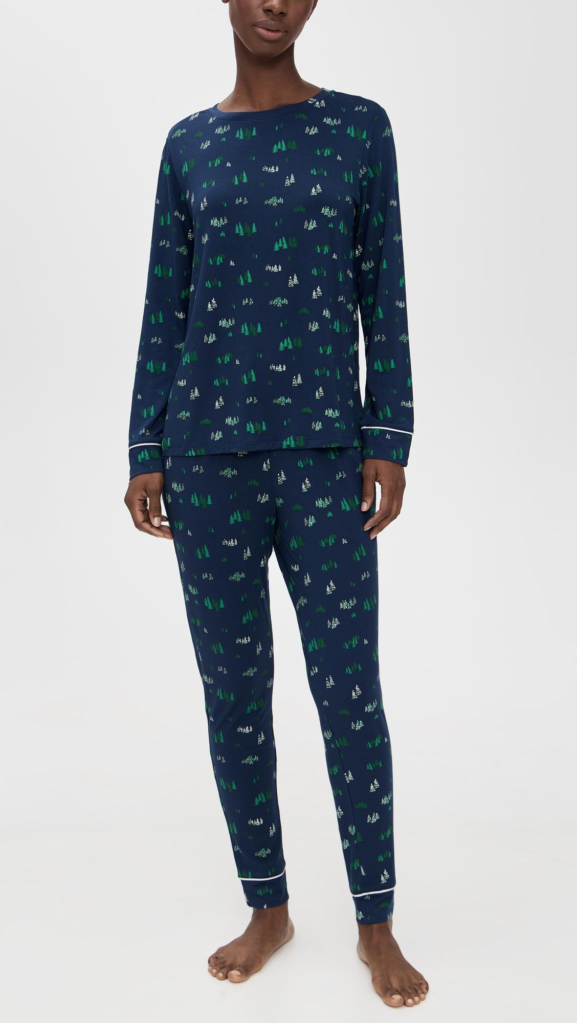 Gisele Printed Crew Pajama Set by EBERJEY