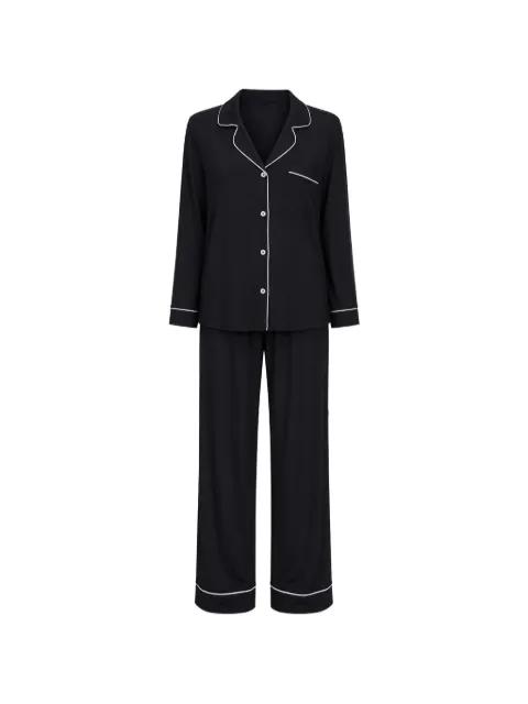 Gisele contrast-piping pajamas by EBERJEY