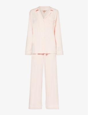 Gisele contrast-piping stretch-woven pyjama set by EBERJEY