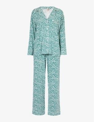 Gisele floral-pattern stretch-jersey pyjama set by EBERJEY