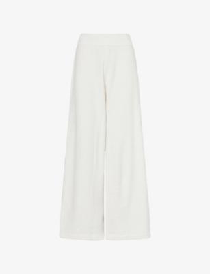 High-Rise Wide-Leg Bouclé Trousers by EBERJEY
