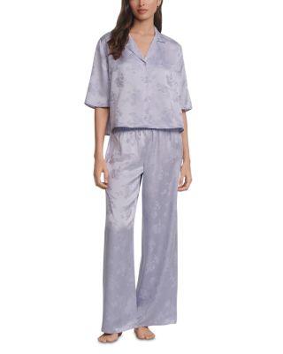 Inez Washable Silk Jacquard Pajama Set by EBERJEY
