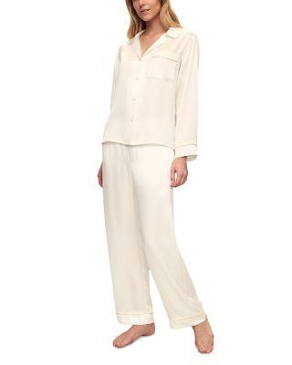 Inez Washable Silk Long Pajama Set by EBERJEY