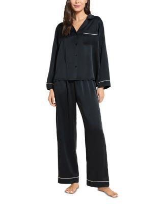 Inez Washable Silk Long Pajama Set by EBERJEY