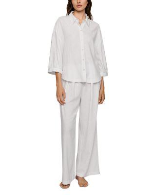 Linen Blend Relaxed Fit Top & Pants by EBERJEY