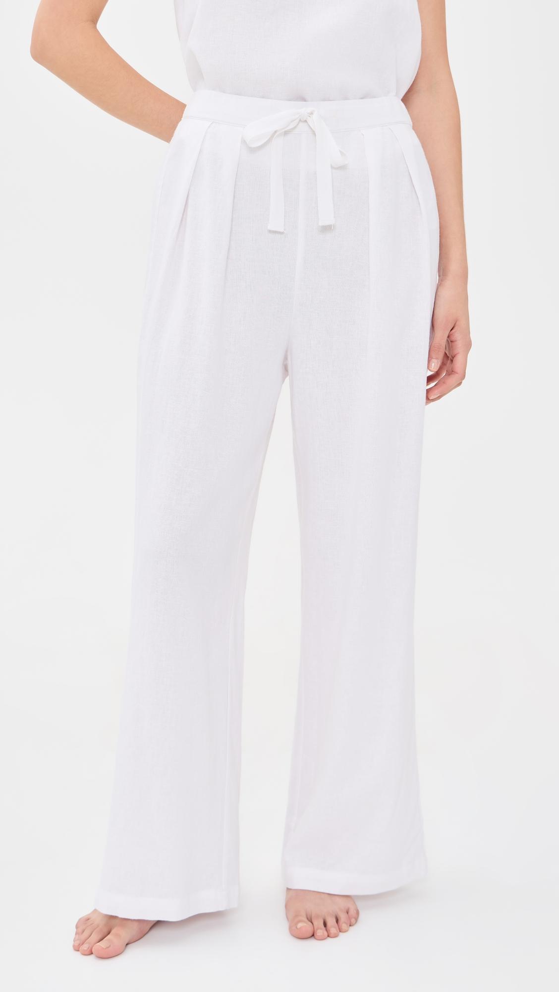 Linen Blend Relaxed Pants by EBERJEY