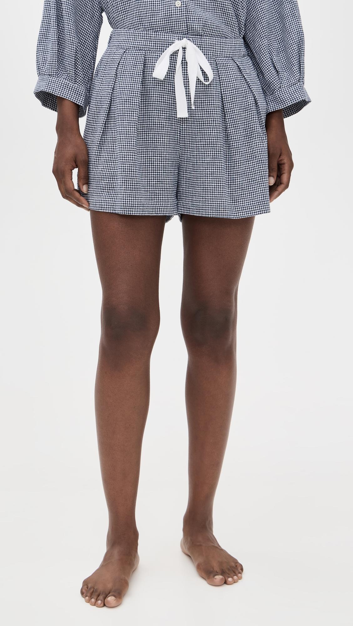 Linen Blend Relaxed Shorts by EBERJEY