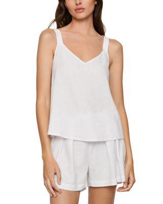 Linen Blend V Neck Cami & Relaxed Shorts by EBERJEY